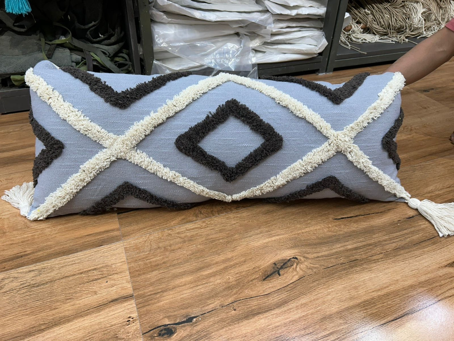 Grey White Barfi Lumbar