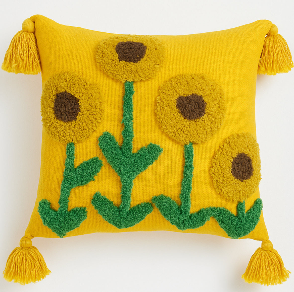 Mustard Sunflower Cushion Cover
