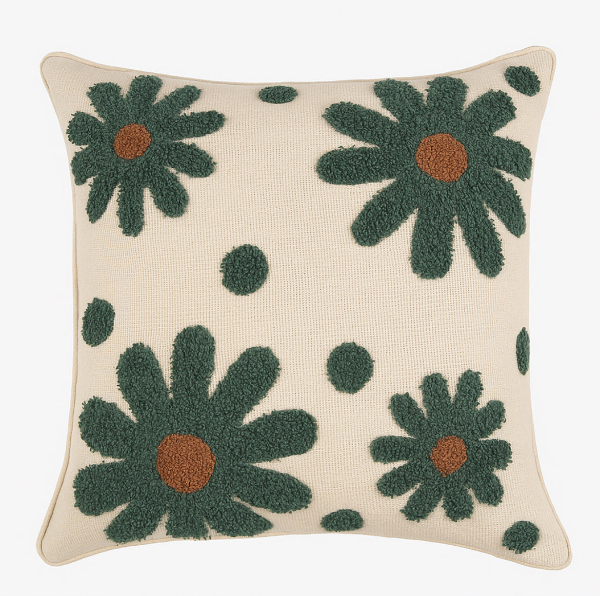 Green Multi Flower Cushion Cover