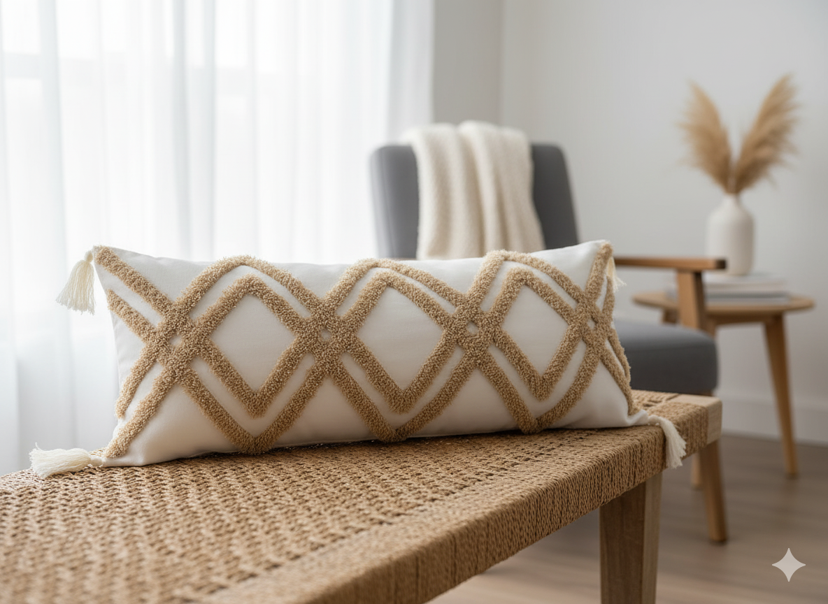Beige Zigzag Lumbar