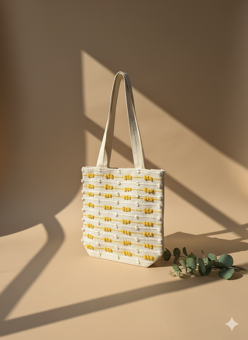 16*16 Boho Mustard Tote Bag