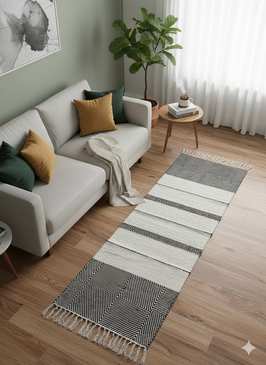 Diamond Black Boho Runner