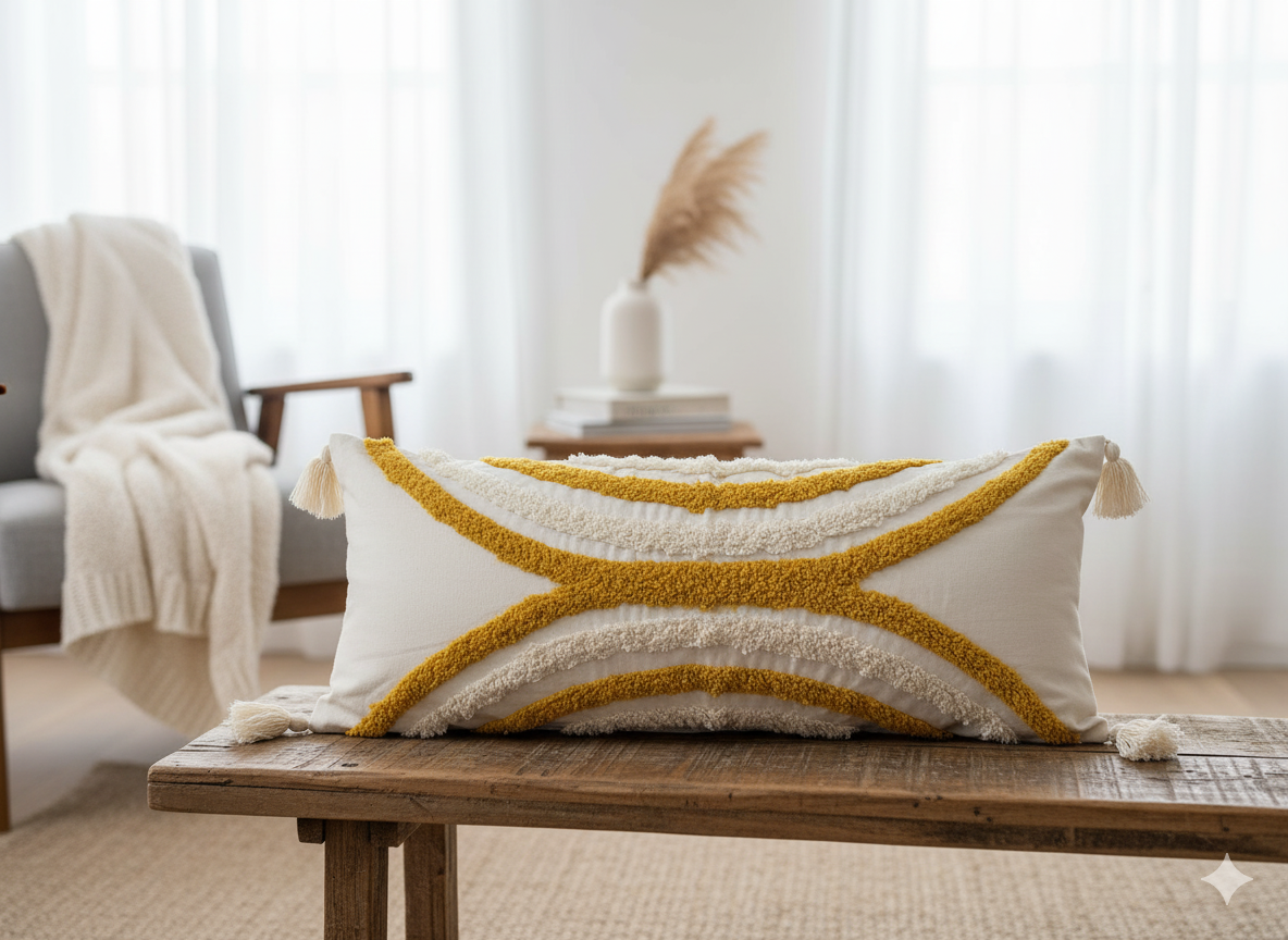 Mustard White Vertical Circle Lumbar