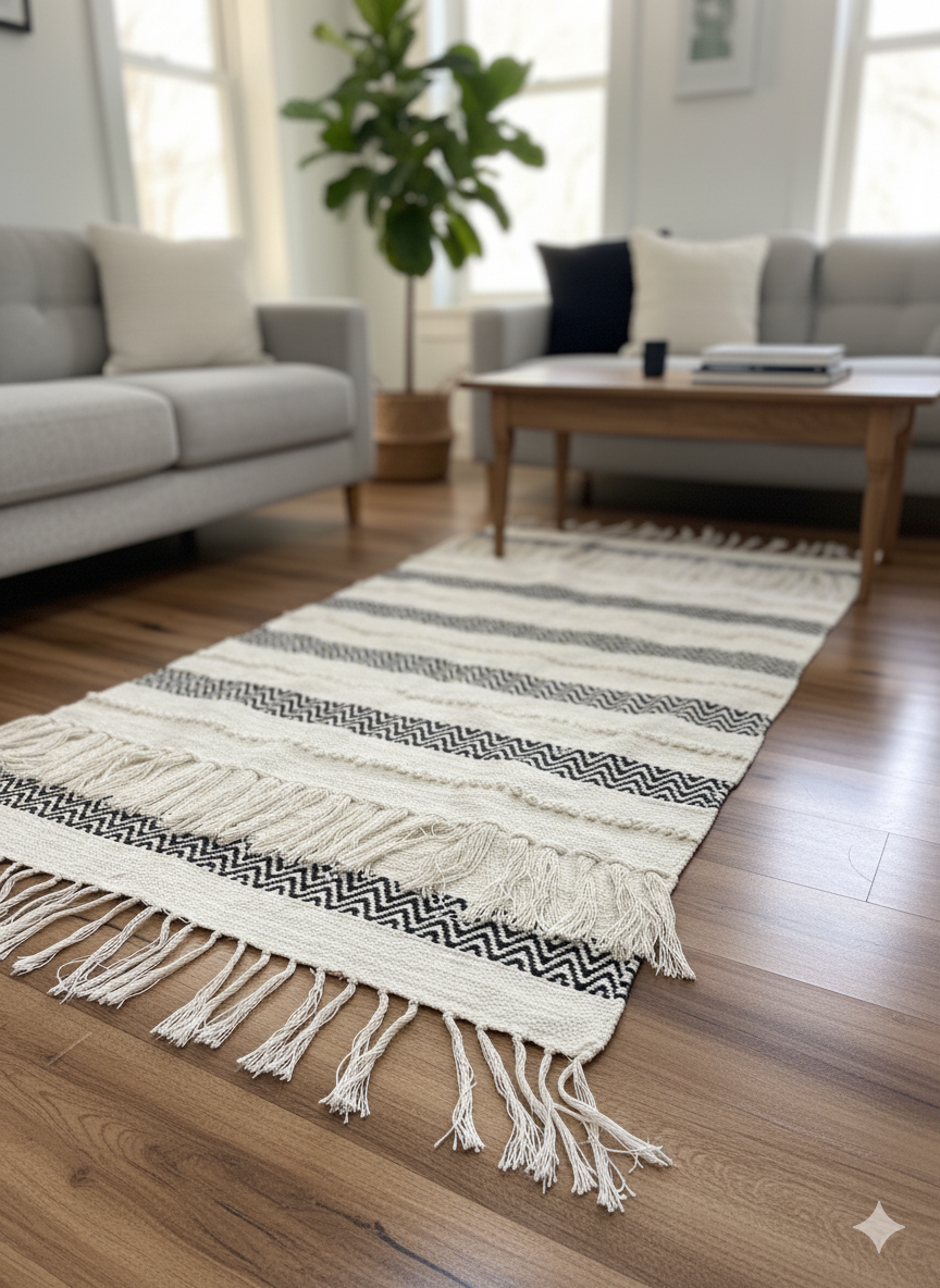 Black Boho Rug