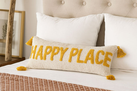 Fully Tufted Happy Place Mustard Lumbar