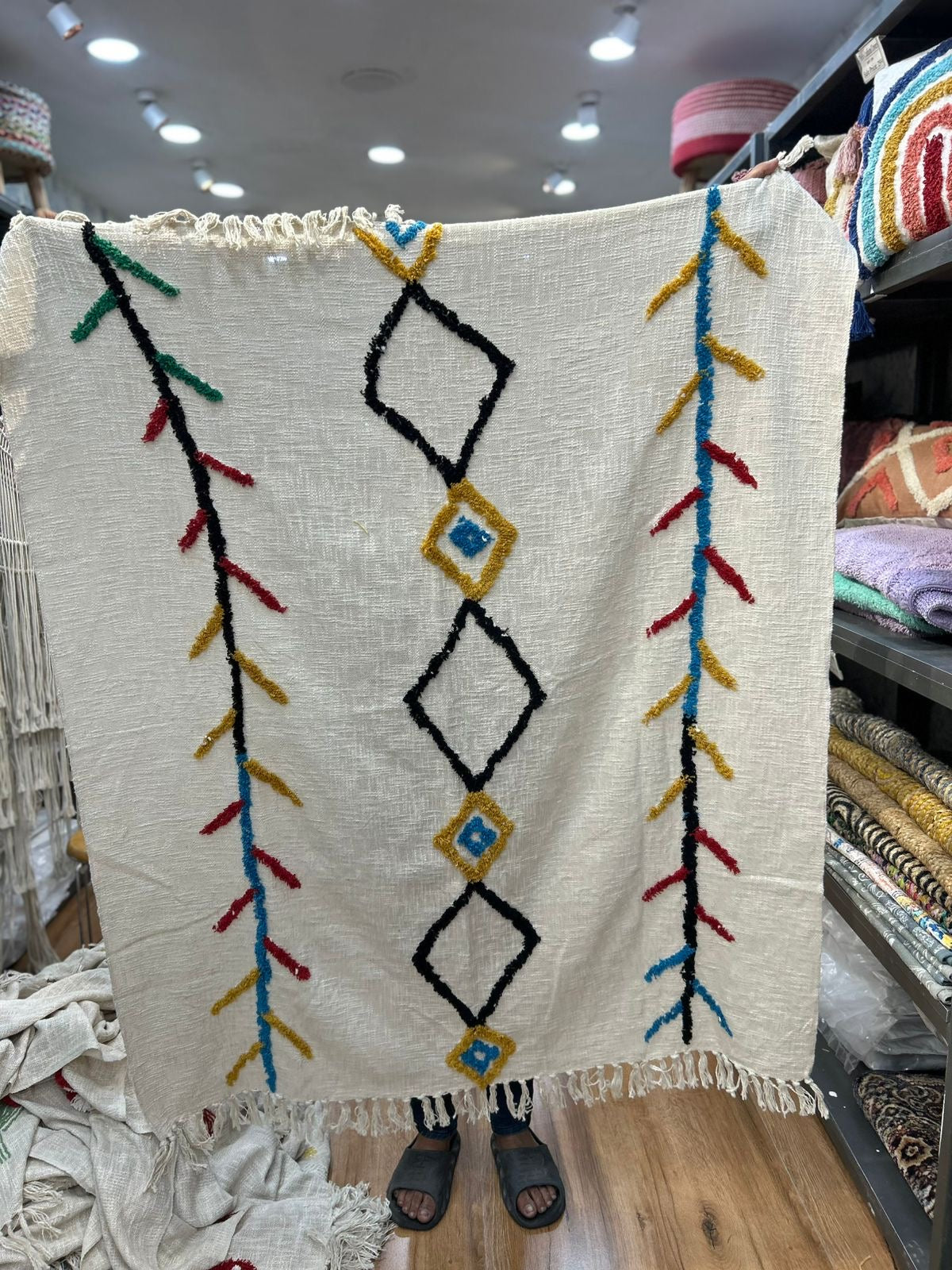 Multi Diamond Multi Color Sofa Throw