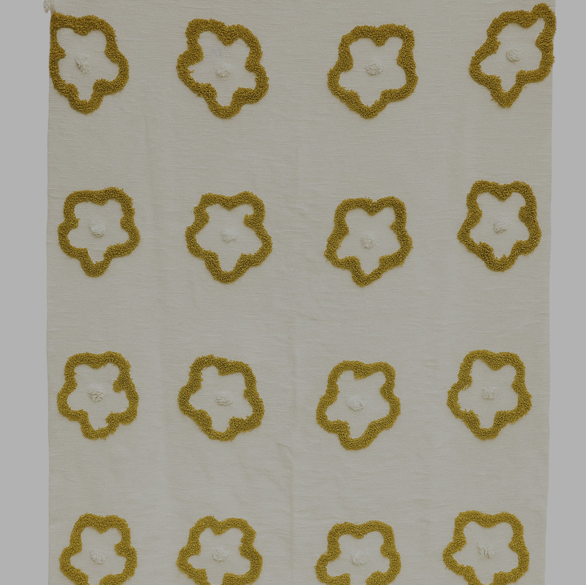 Beige Flower Sofa Throw