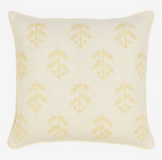 Mustard Leave Cushion Cover