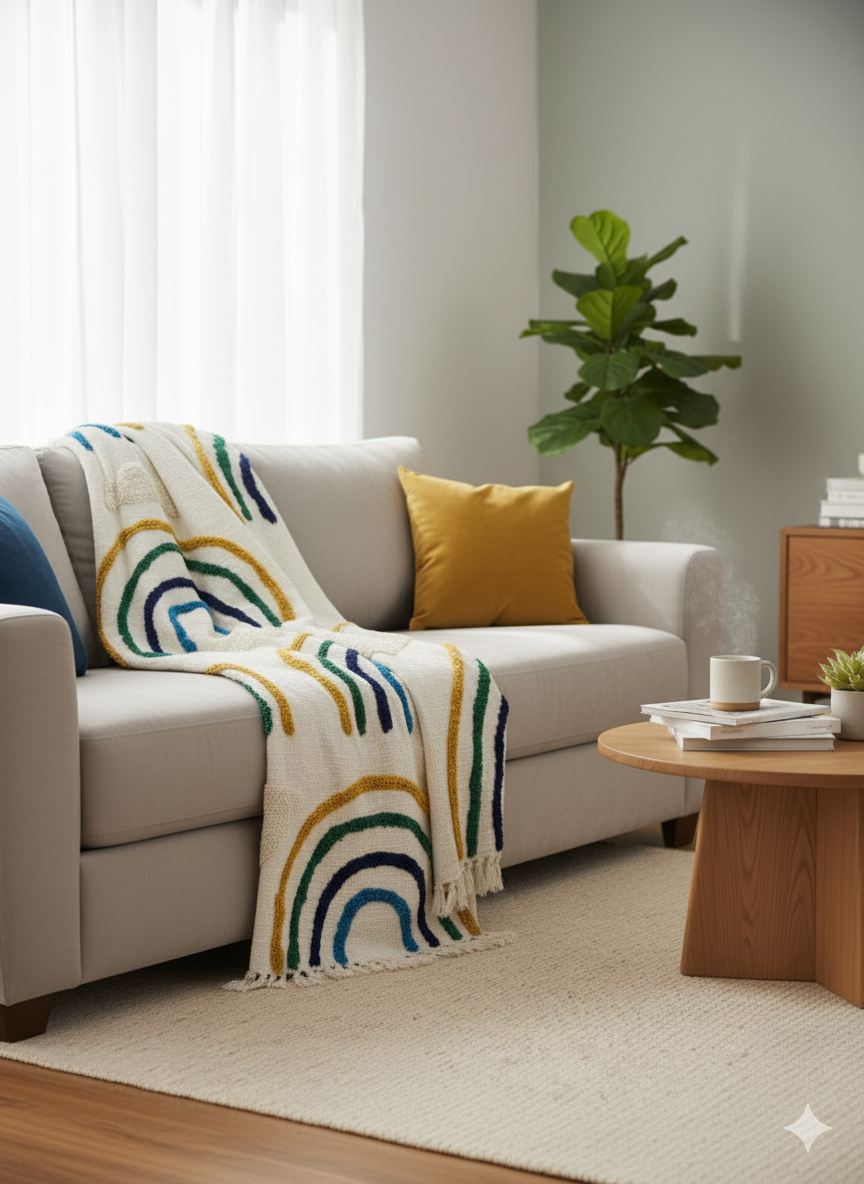 Mini Rainbow Sofa Throw
