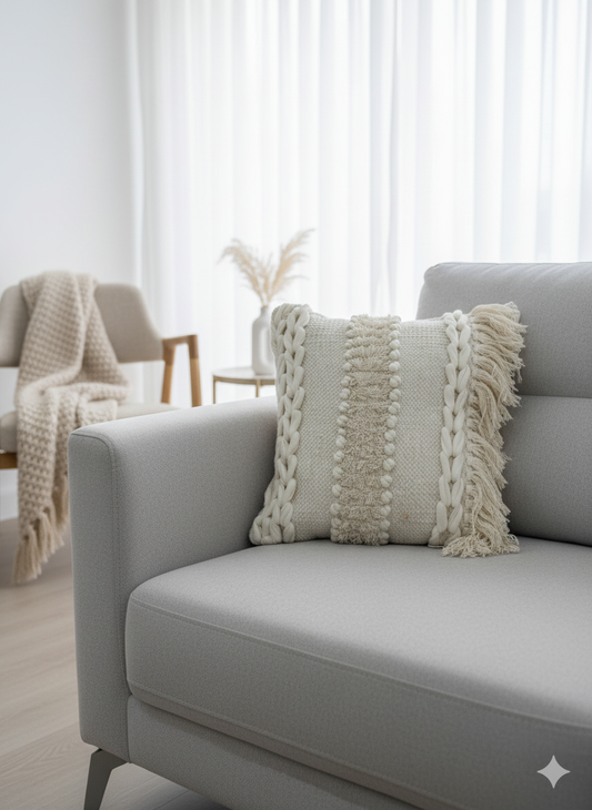 Double Beaded Boho Cushion Cover