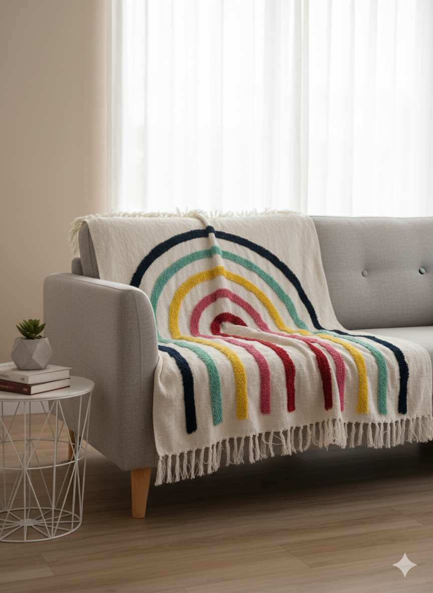 Rainbow Sofa Throw