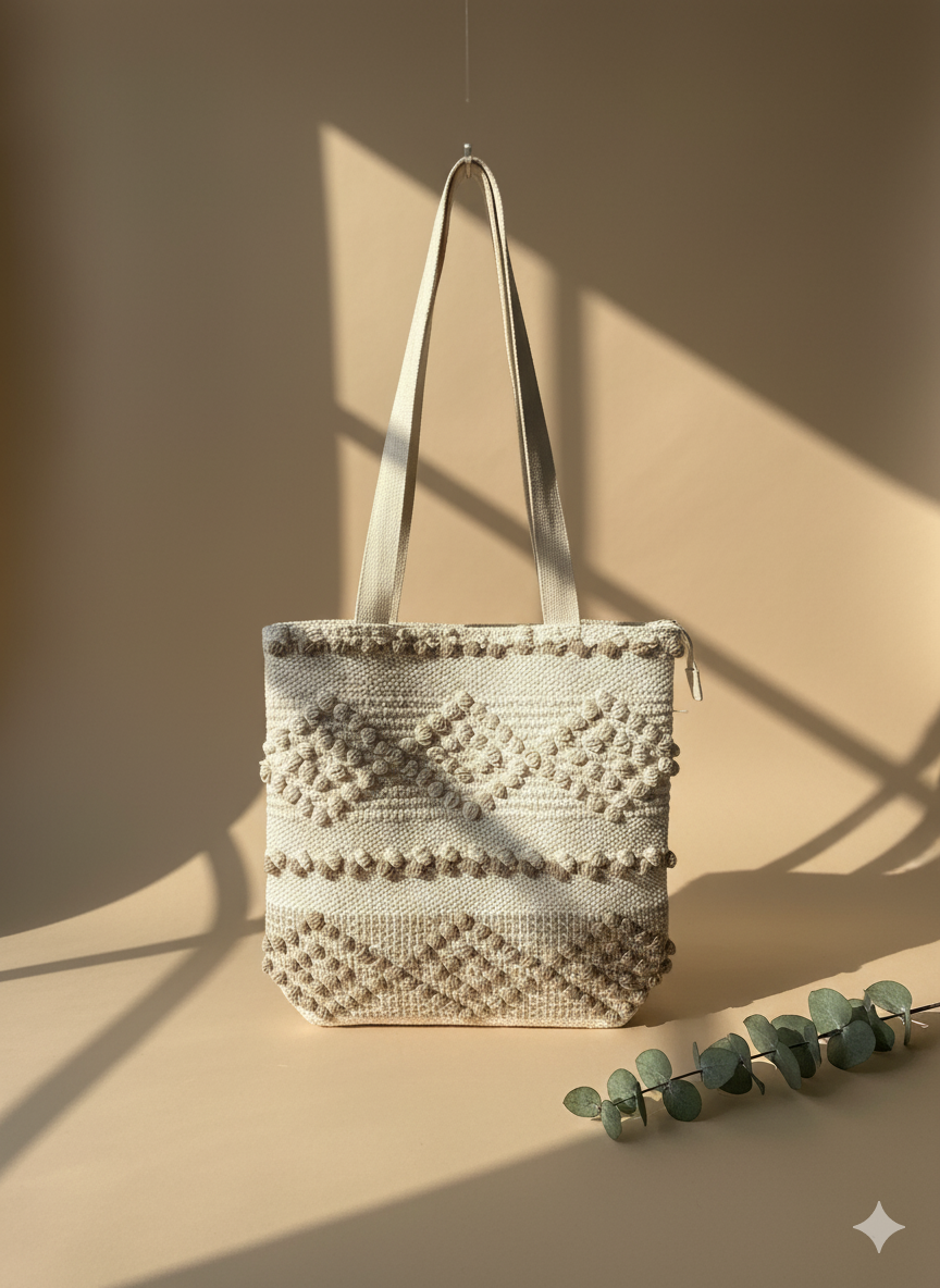 16*16 Triple Diamond Boho Tote Bag