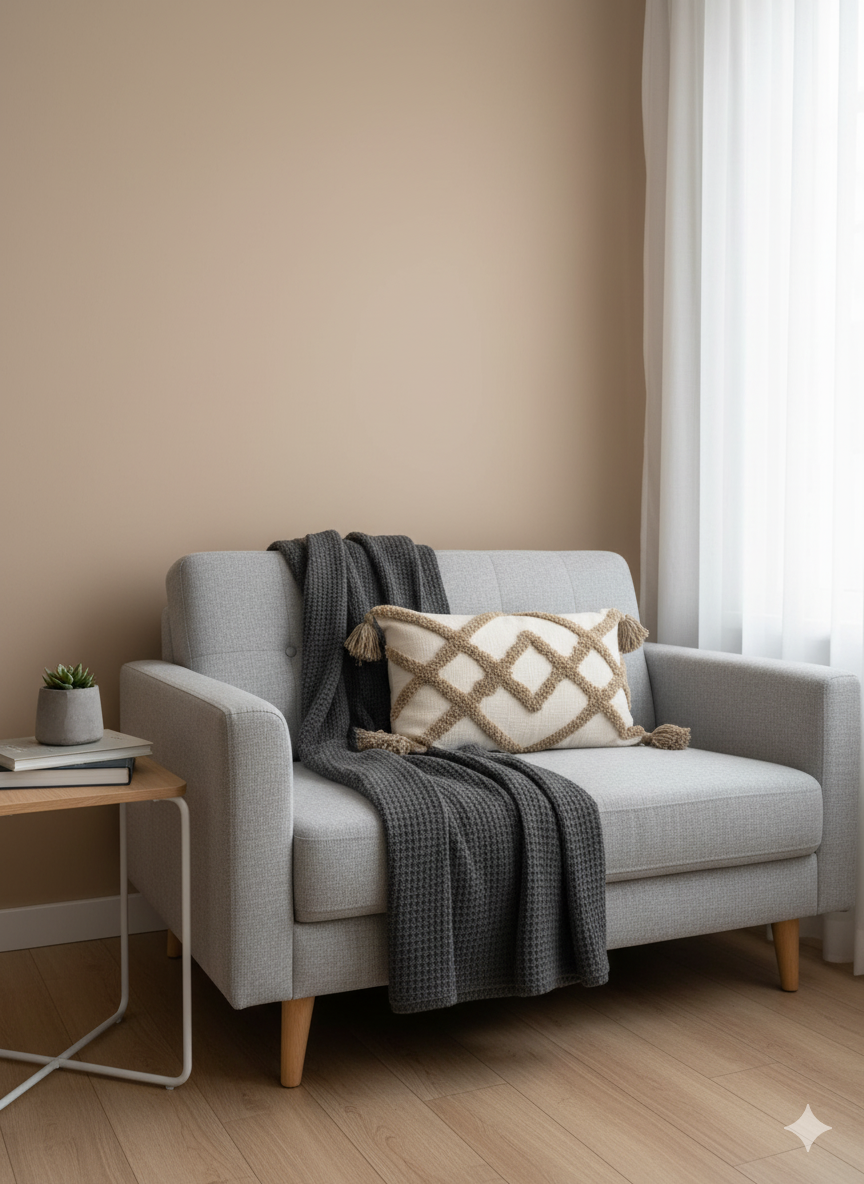 Beige Zig Zag Cushion Cover