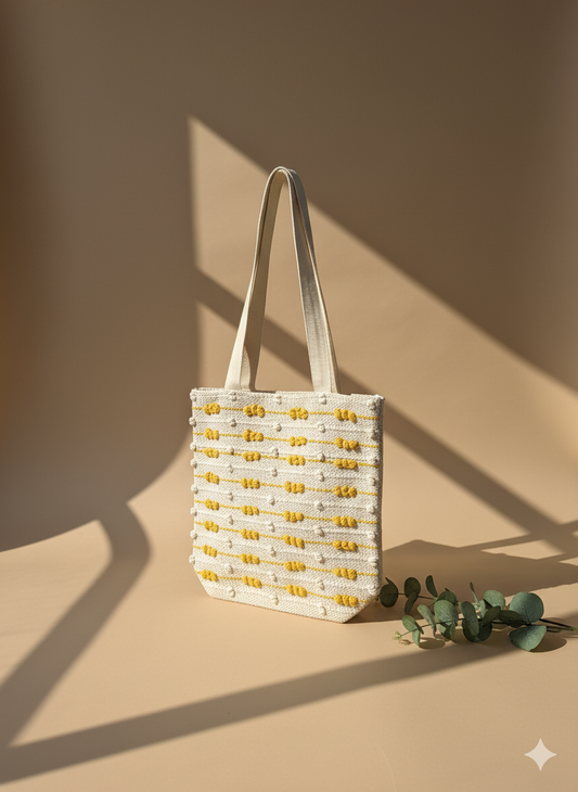 16*16 Boho Mustard Tote Bag