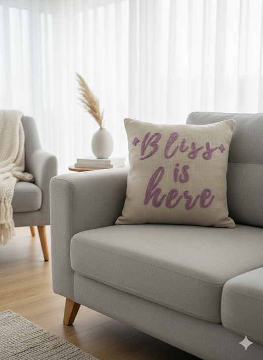 Bliss Is Here Embroided Cushion Cover