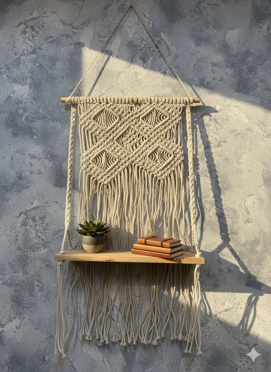 Multi Diamond Macrame Wall Hanging
