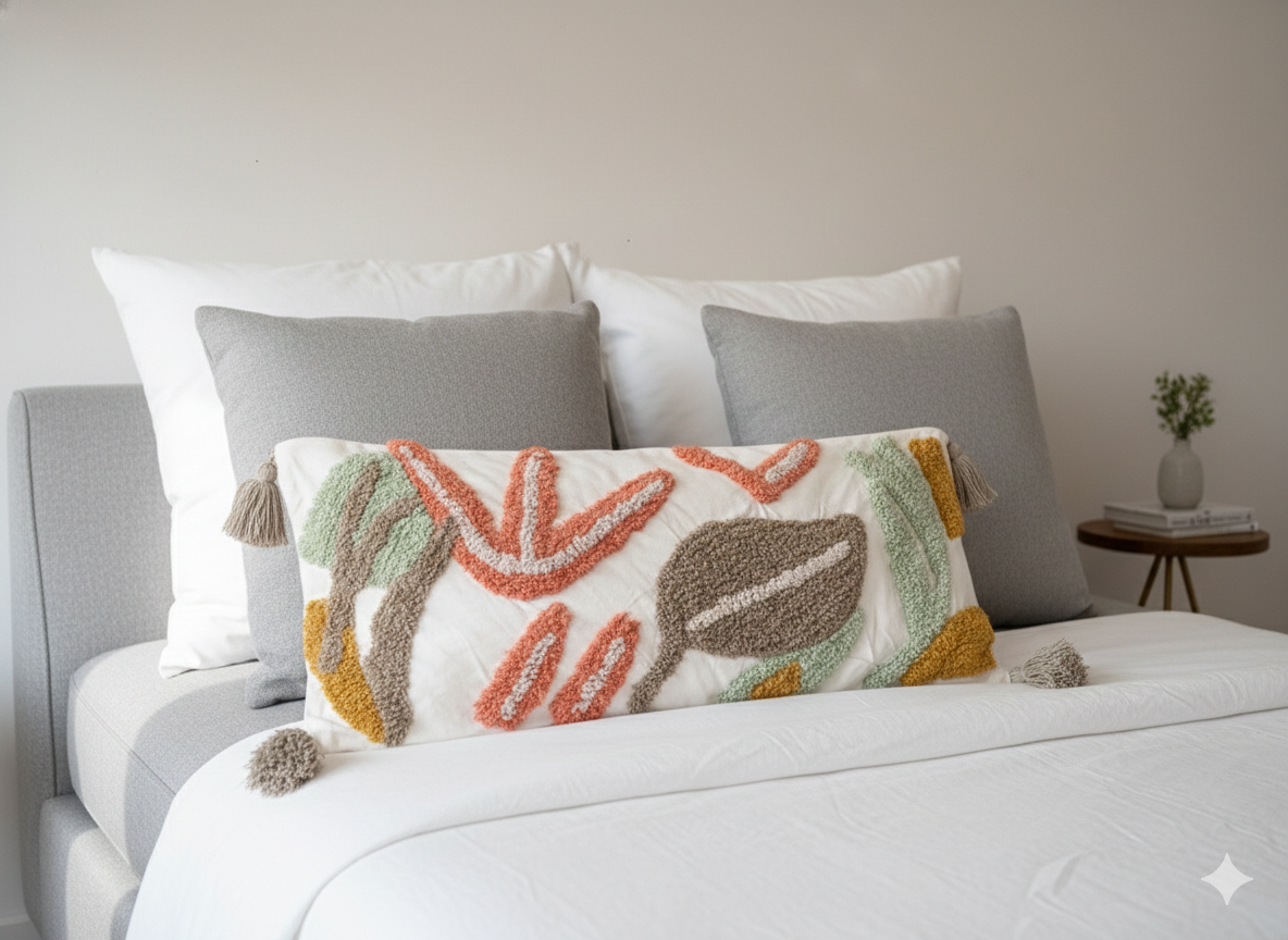 Multicolor Abstract Lumbar Cushion with Cover