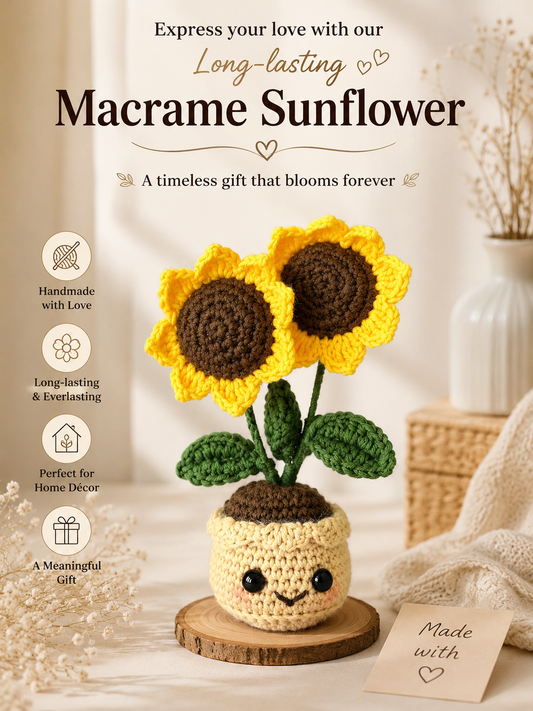 Handmade Macrame Sunflower