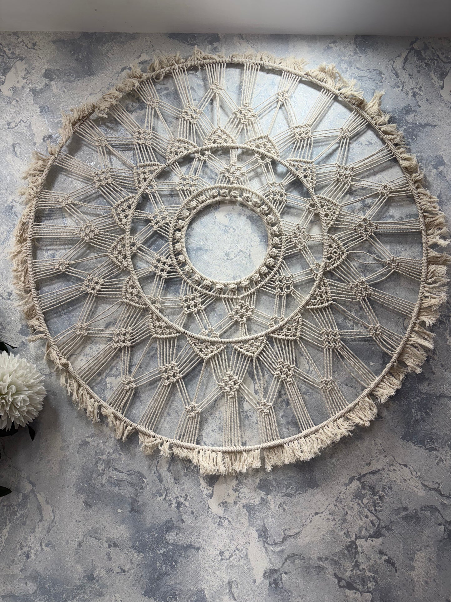 Boho White Macrame Wall Hanging